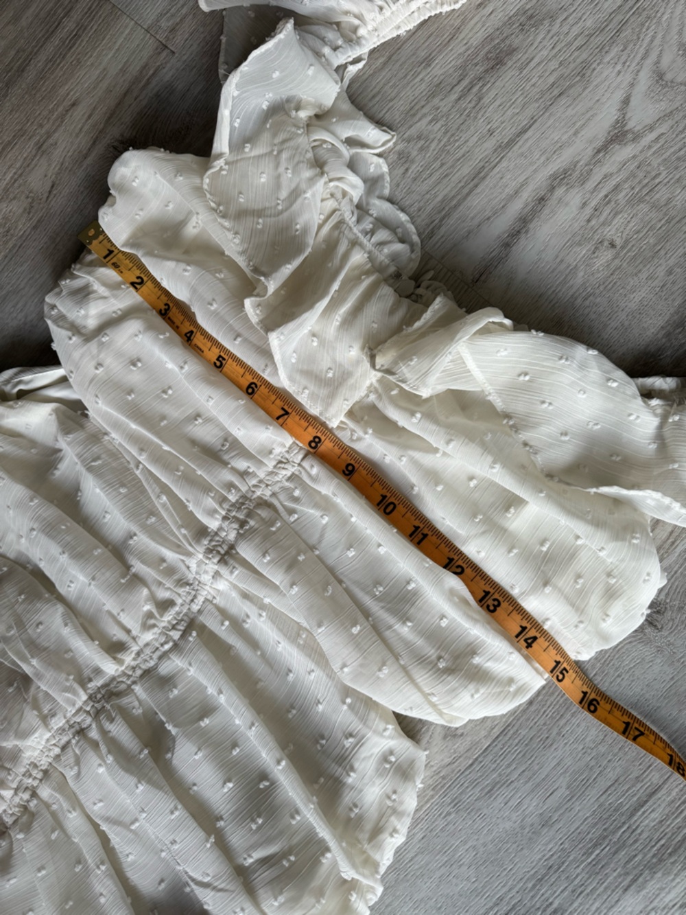 ASTR the Label Ivory White Devereaux Ruffle Ruched Flowy Mermaid Midi Dress LRG - Picture 12 of 13